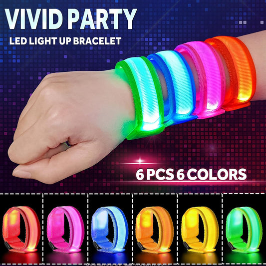 LED Light up Bracelets for Kids & Adults - Glow in the Dark Party Favors