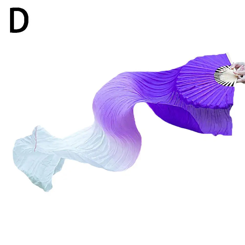 150Cm Ms.Belly Dancing Fan Gradient Color Dancer Practice Long Imitation Dance Props Imitation Silk Fans Belly Dance Fans
