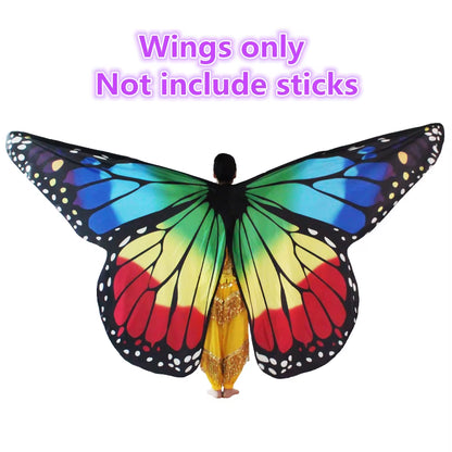 Belly Dance Butterfly Wings Kids Performance Stage Wear Women Dancer Clothes Adult Bellydance Costume Wings Cosplay Moveable