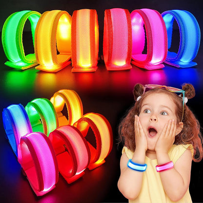 LED Light up Bracelets for Kids & Adults - Glow in the Dark Party Favors
