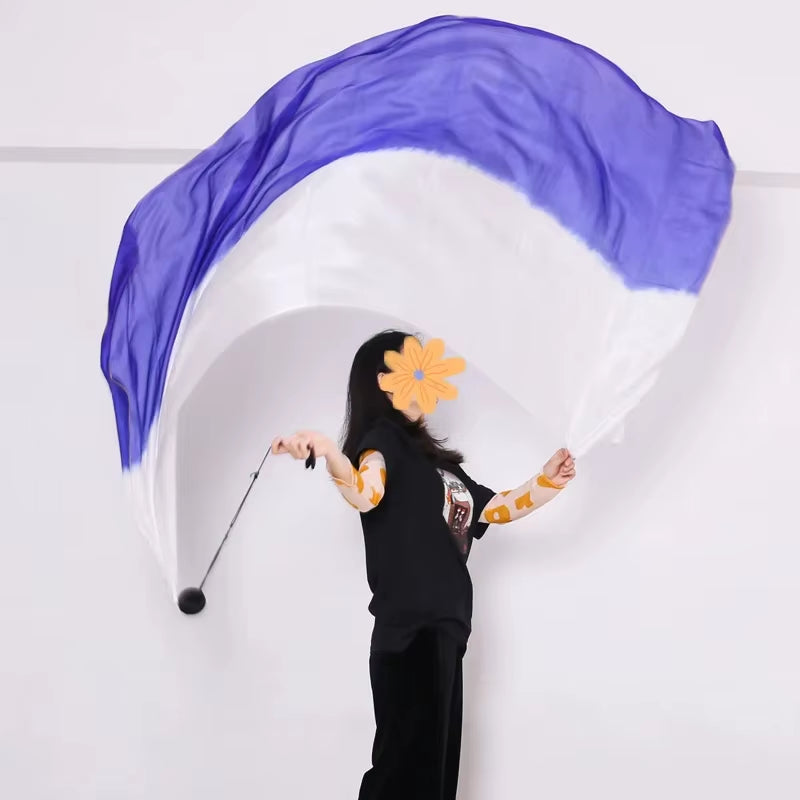 Belly Dance Thrown Ball Poi Chain Balls for Stage Performance Props 1Pc Adjustable Belly Dance Silk Veil Poi Ball Black