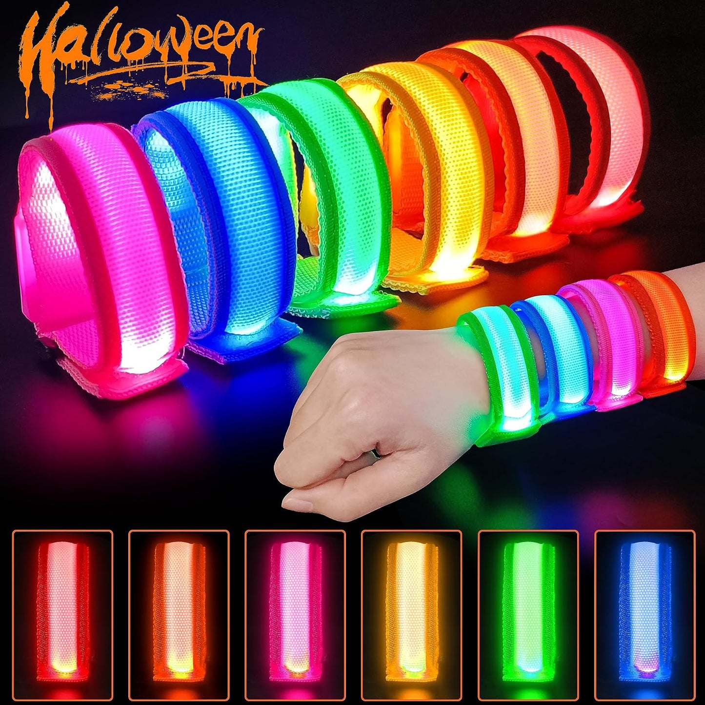 LED Light up Bracelets for Kids & Adults - Glow in the Dark Party Favors