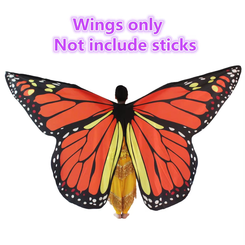 Belly Dance Butterfly Wings Kids Performance Stage Wear Women Dancer Clothes Adult Bellydance Costume Wings Cosplay Moveable