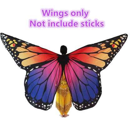Belly Dance Butterfly Wings Kids Performance Stage Wear Women Dancer Clothes Adult Bellydance Costume Wings Cosplay Moveable