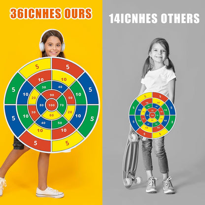 36 Large LED Dart Board, Double Sided Dartboard with 20 LED Sticky Balls Dinosaur Fun Giant Dartboard Shooting Toys Indoor Outdoor Sport Toys Dartboards Party Play Game Toys, Birthday Gifts