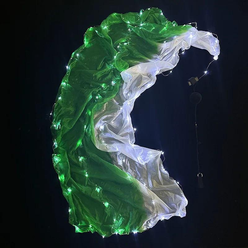 LED Throwing Ball Yarn Simulation Silk Luminous Glowing Ribbon Belly Dance Gymnastics Performance Props Glow Dance Scarf Ball