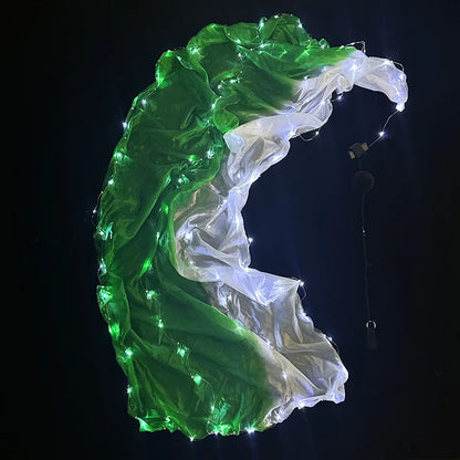 LED Throwing Ball Yarn Simulation Silk Luminous Glowing Ribbon Belly Dance Gymnastics Performance Props Glow Dance Scarf Ball