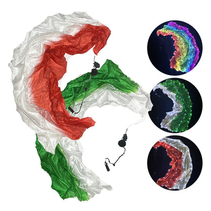 LED Throwing Ball Yarn Simulation Silk Luminous Glowing Ribbon Belly Dance Gymnastics Performance Props Glow Dance Scarf Ball