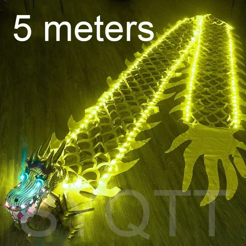 Luminous Dragon Dance Toys Outdoor Fitness Colorful Props Dragon Festival Gifts Children'S Parent-Child Fun Interactive Toys