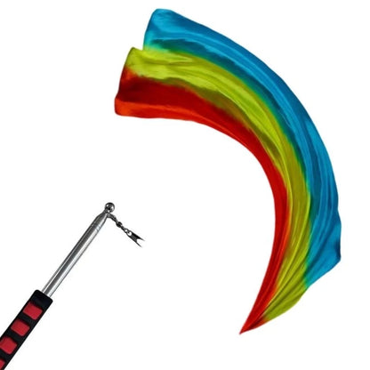 1Pc Silk Veil+1 Pc Poi Chain Ball Women Belly Dance Silk Veil Poi Thrown Balls Stage Performances Props Gifts