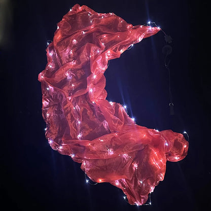 LED Throwing Ball Yarn Simulation Silk Luminous Glowing Ribbon Belly Dance Gymnastics Performance Props Glow Dance Scarf Ball
