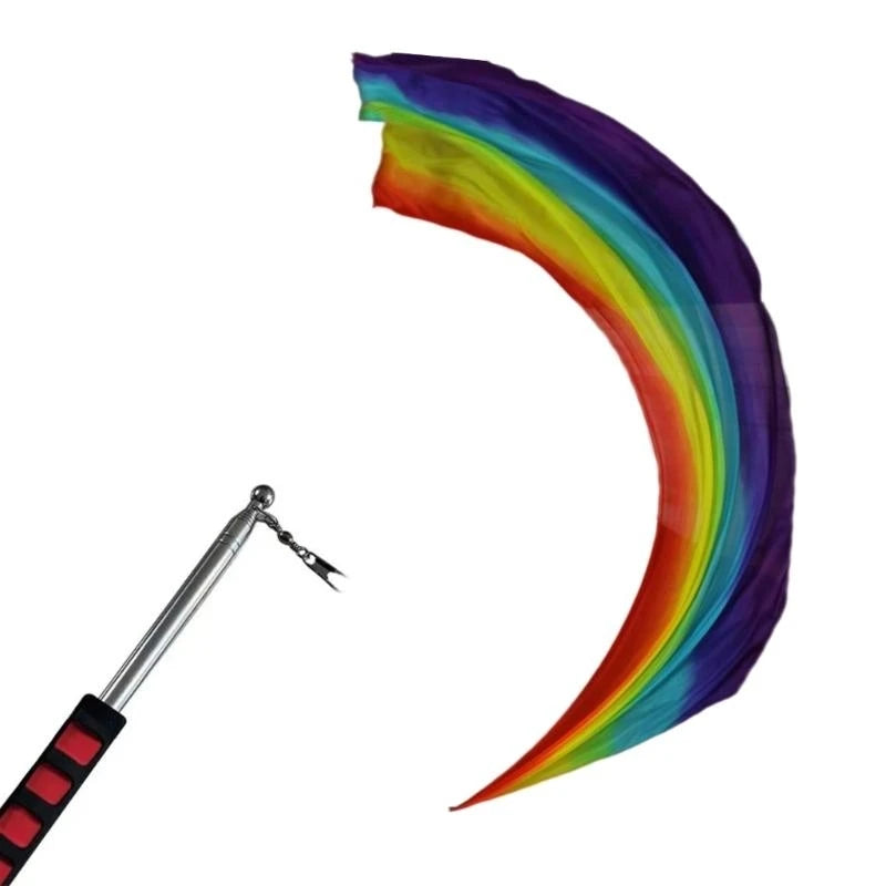 1Pc Silk Veil+1 Pc Poi Chain Ball Women Belly Dance Silk Veil Poi Thrown Balls Stage Performances Props Gifts