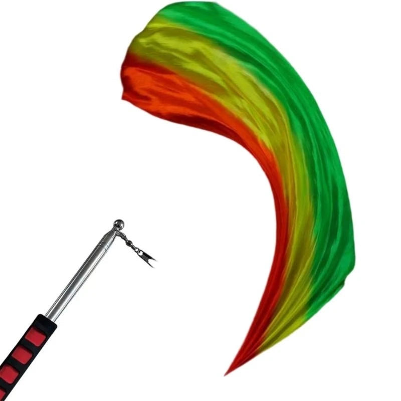 1Pc Silk Veil+1 Pc Poi Chain Ball Women Belly Dance Silk Veil Poi Thrown Balls Stage Performances Props Gifts