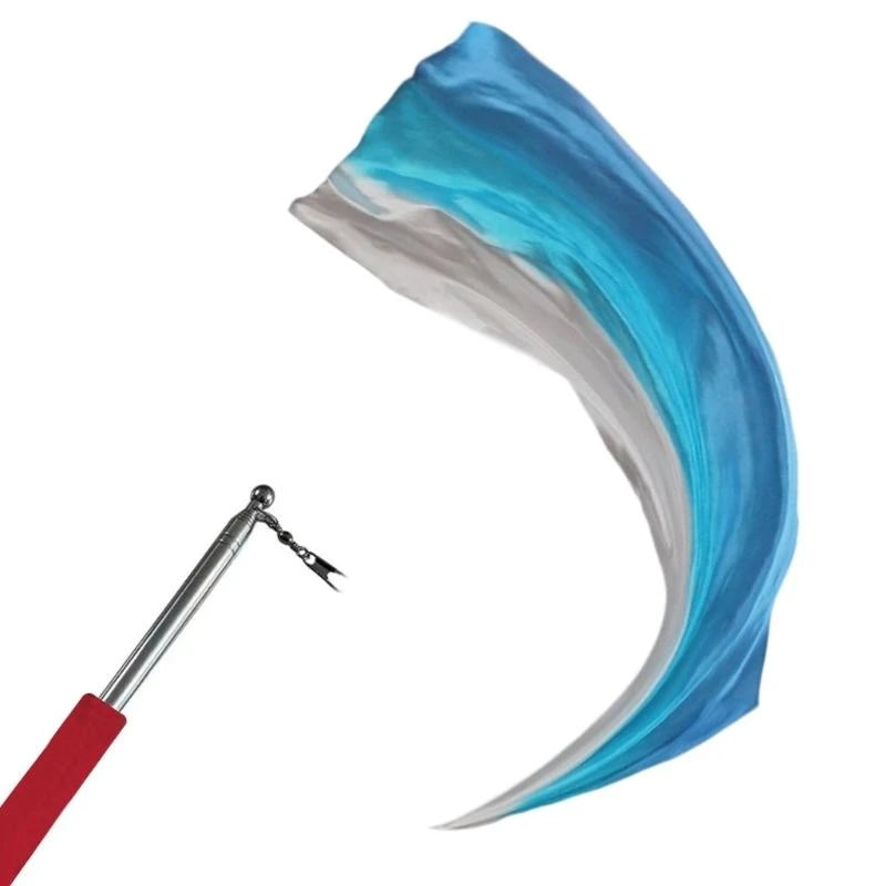 1Pc Silk Veil+1 Pc Poi Chain Ball Women Belly Dance Silk Veil Poi Thrown Balls Stage Performances Props Gifts