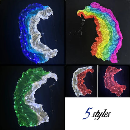 LED Throwing Ball Yarn Simulation Silk Luminous Glowing Ribbon Belly Dance Gymnastics Performance Props Glow Dance Scarf Ball