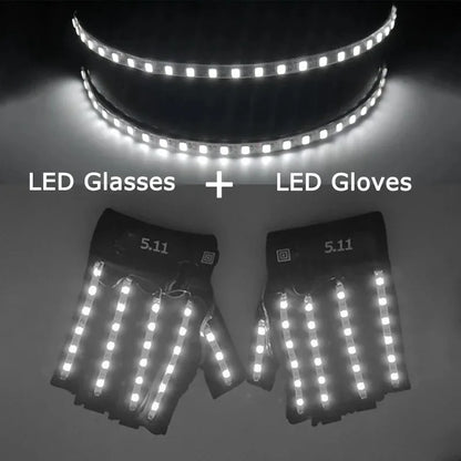 Cyberpunk Futuristic Luminous Cosplay Glasses Rave Cyber Light up Goggles LED Glowing Glasses for Man Women Dance Show Props