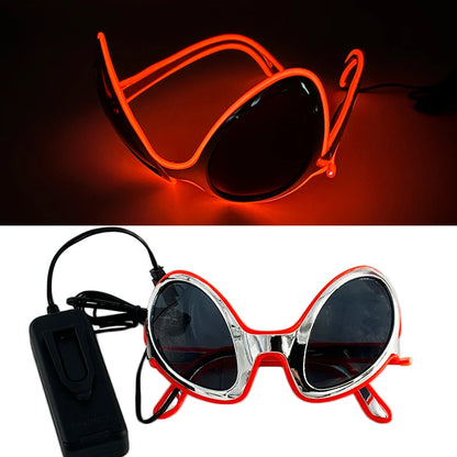Cyberpunk Futuristic Luminous Cosplay Glasses Rave Cyber Light up Goggles LED Glowing Glasses for Man Women Dance Show Props