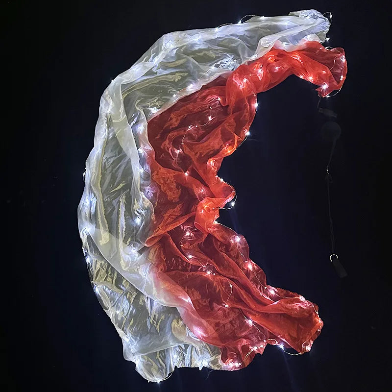 LED Throwing Ball Yarn Simulation Silk Luminous Glowing Ribbon Belly Dance Gymnastics Performance Props Glow Dance Scarf Ball