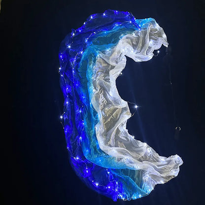 LED Throwing Ball Yarn Simulation Silk Luminous Glowing Ribbon Belly Dance Gymnastics Performance Props Glow Dance Scarf Ball