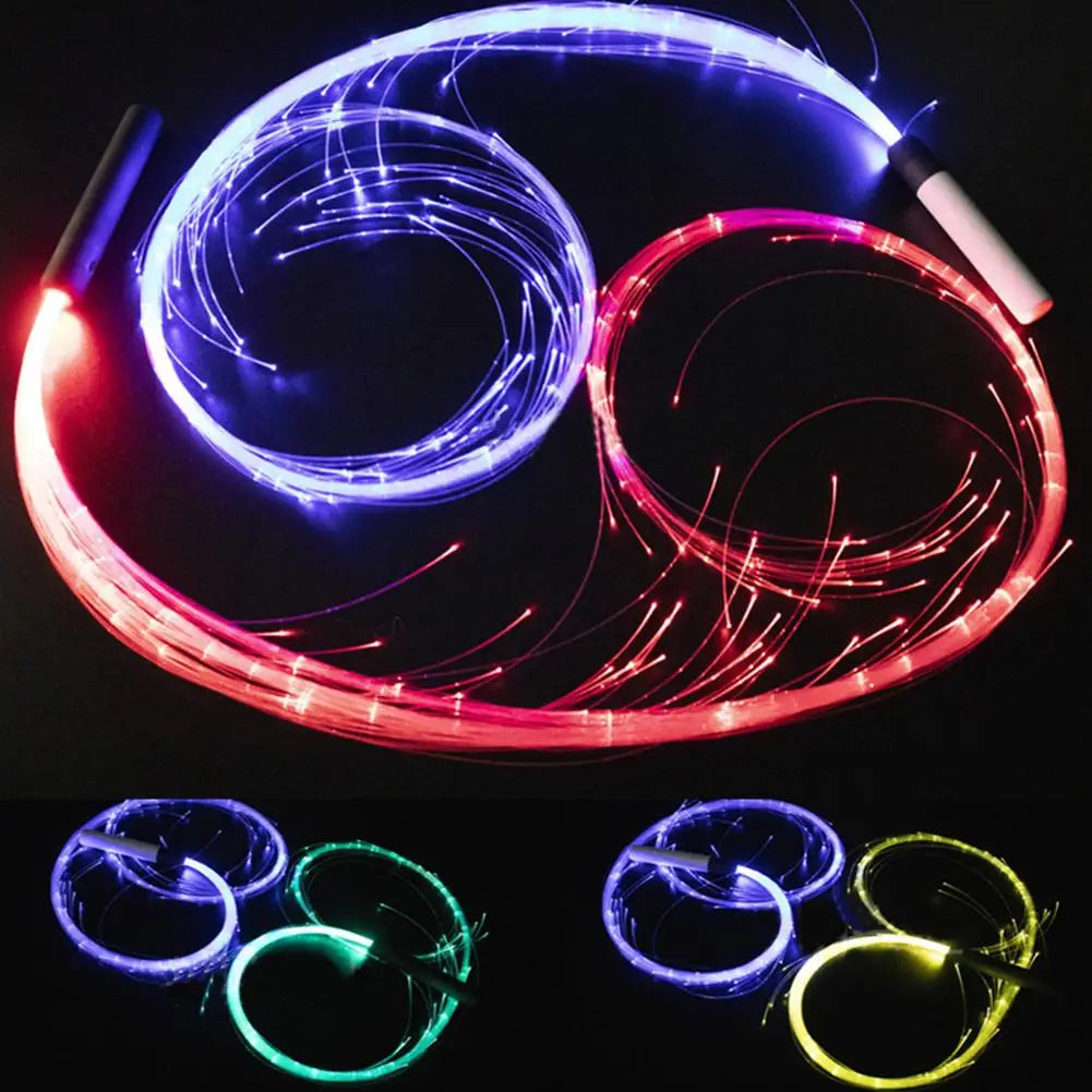 LED Fiber Optic Whip 360° Swivel Super Bright Light up Rave Toy Pixel Flow Lace Dance Festival Night Atmosphere Props for Party