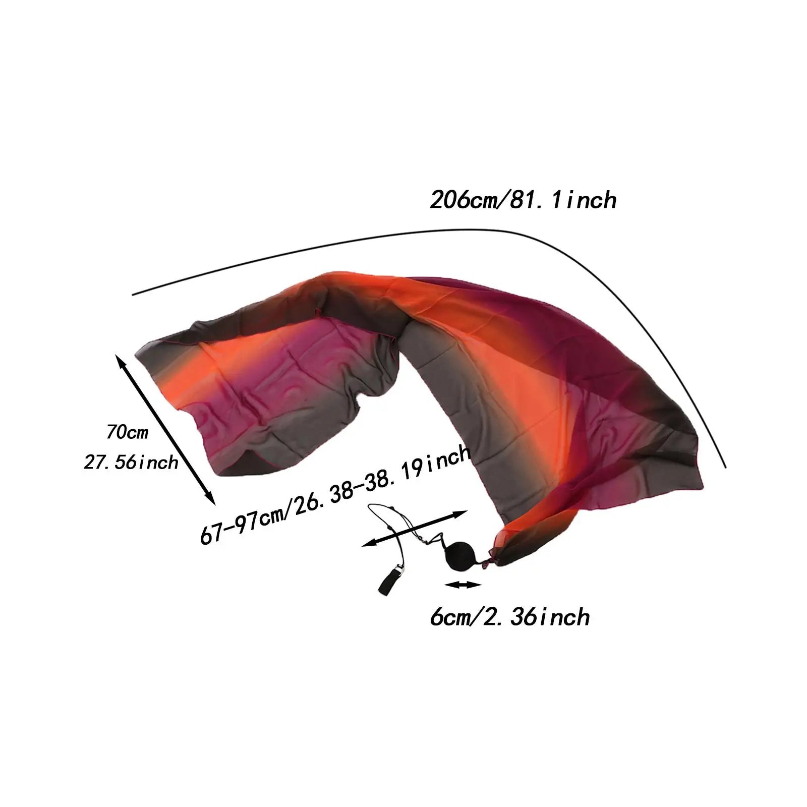 Belly Dance Ball Poi Streamers Silk Streamer Set Ribbon Silk Streamer Poi Chain