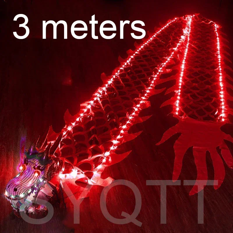 Luminous Dragon Dance Toys Outdoor Fitness Colorful Props Dragon Festival Gifts Children'S Parent-Child Fun Interactive Toys