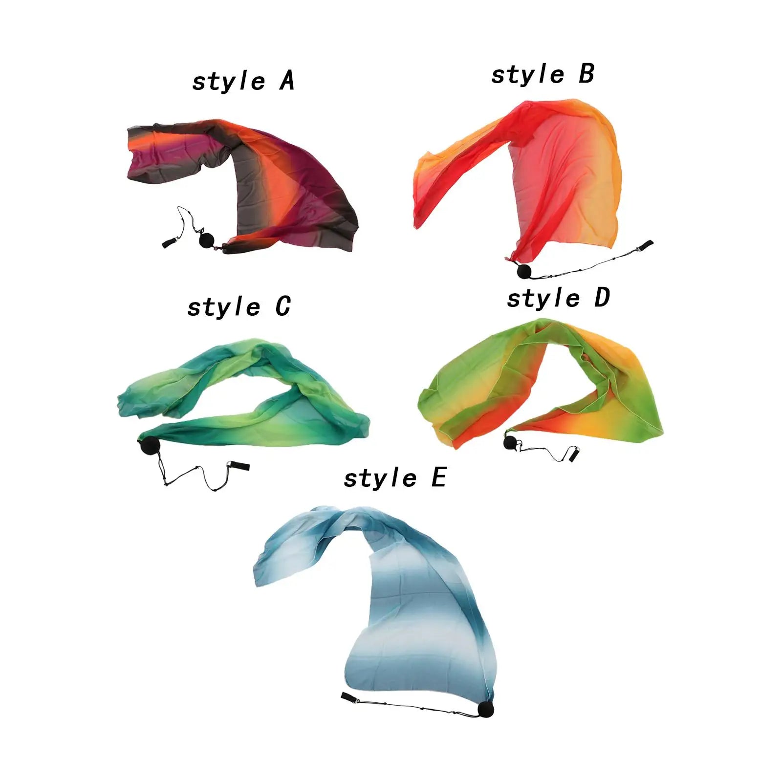 Belly Dance Ball Poi Streamers Silk Streamer Set Ribbon Silk Streamer Poi Chain