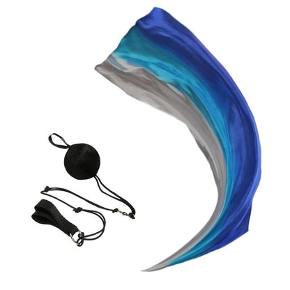 1Pc Silk Veil+1 Pc Poi Chain Ball Women Belly Dance Silk Veil Poi Thrown Balls Stage Performances Props Gifts