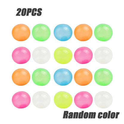 Luminous Wall Target Ball Sucker Sticky Decompression Toys Squeeze Ball for Kid Teen Adult Colorful TPR Toy Balls Color Random
