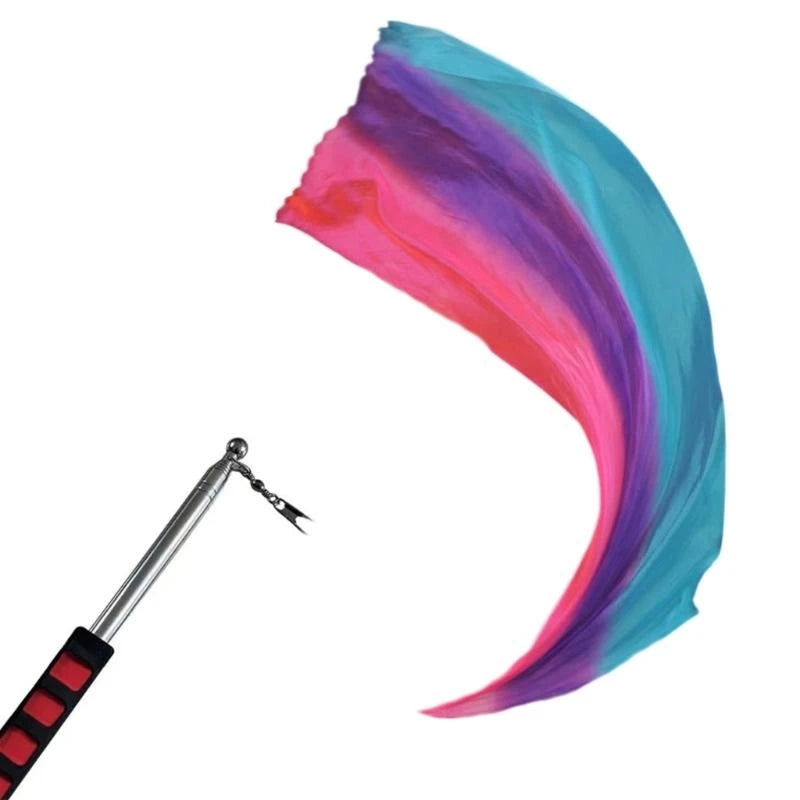 1Pc Silk Veil+1 Pc Poi Chain Ball Women Belly Dance Silk Veil Poi Thrown Balls Stage Performances Props Gifts