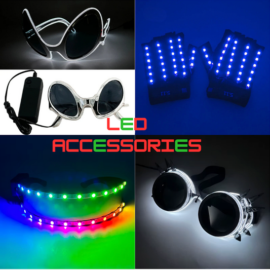 Cyberpunk Futuristic Luminous Cosplay Glasses Rave Cyber Light up Goggles LED Glowing Glasses for Man Women Dance Show Props
