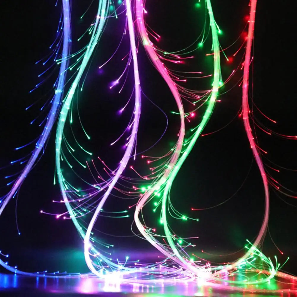 LED Fiber Optic Whip 360° Swivel Super Bright Light up Rave Toy Pixel Flow Lace Dance Festival Night Atmosphere Props for Party