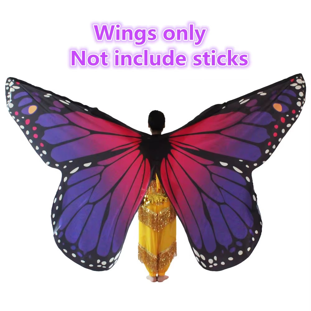 Belly Dance Butterfly Wings Kids Performance Stage Wear Women Dancer Clothes Adult Bellydance Costume Wings Cosplay Moveable