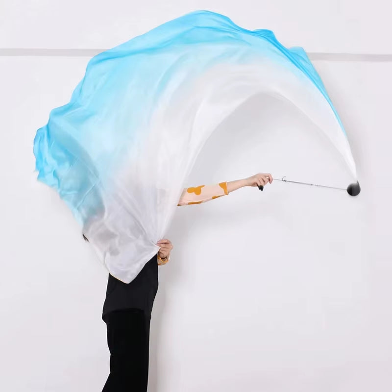 Belly Dance Thrown Ball Poi Chain Balls for Stage Performance Props 1Pc Adjustable Belly Dance Silk Veil Poi Ball Black