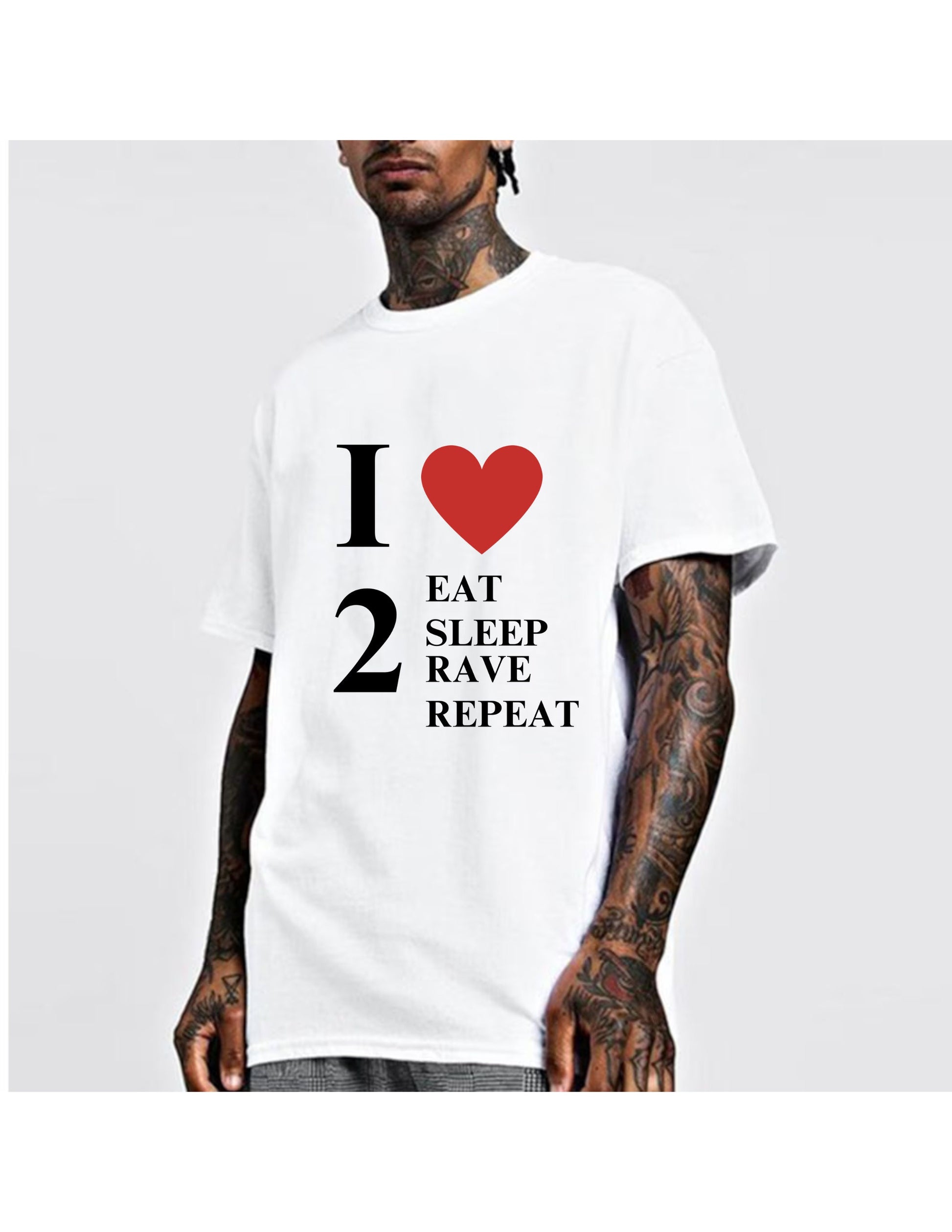 I Love 2 Eat Sleep Rave Repeat T-Shirt, Music Festival, Rave Shirt, Rave Top, Gift for Raver, EDM Shirt, Rave Merch Unisex Ultra Cotton Tee